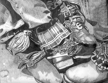 Pencil Drawing - Boots