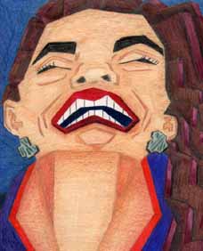 Colored Pencil Drawing - Laughing Lady